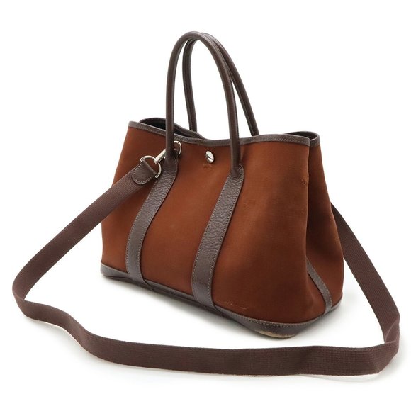 HERMES Garden TPM Tote Bag, Handbag, Shoulder Toile Officier, Canvas, Leather, - Picture 3 of 10